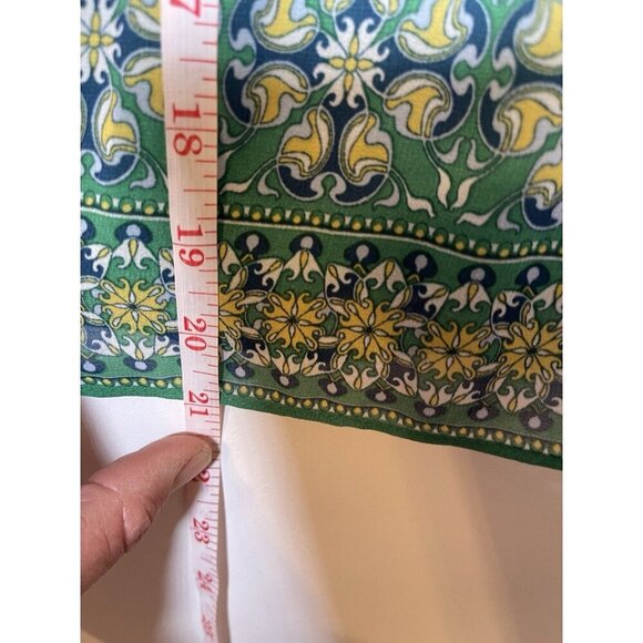 Max Studio Women's Green Floral Chiffon Smocked Waist Lined Skirt XS 90s Y2K - Picture 3 of 4